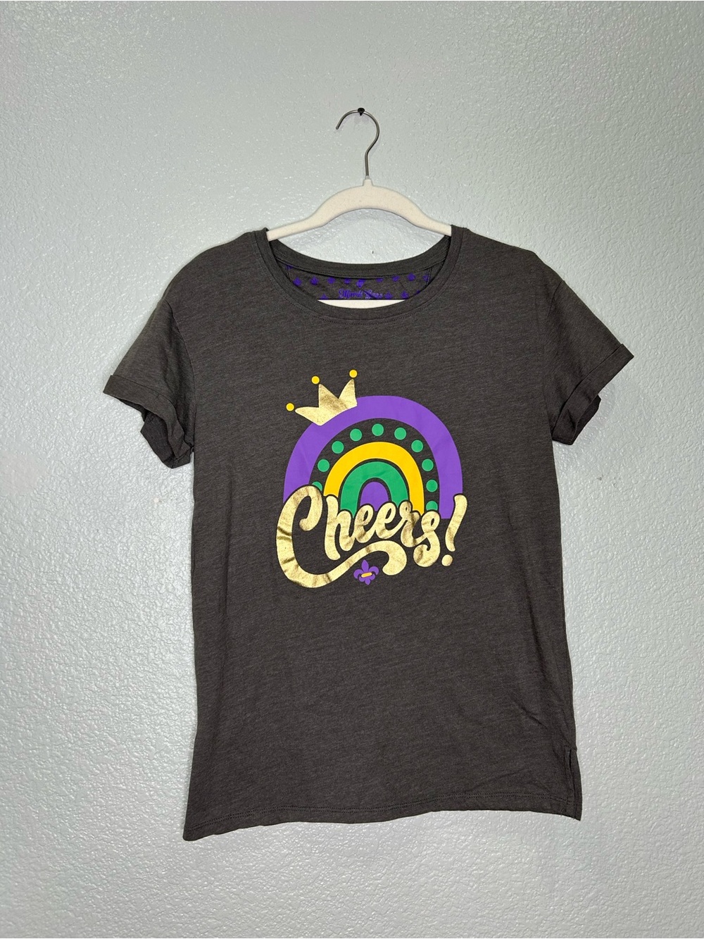 Women’s Mardi Gras Graphic Tee - Charcoal